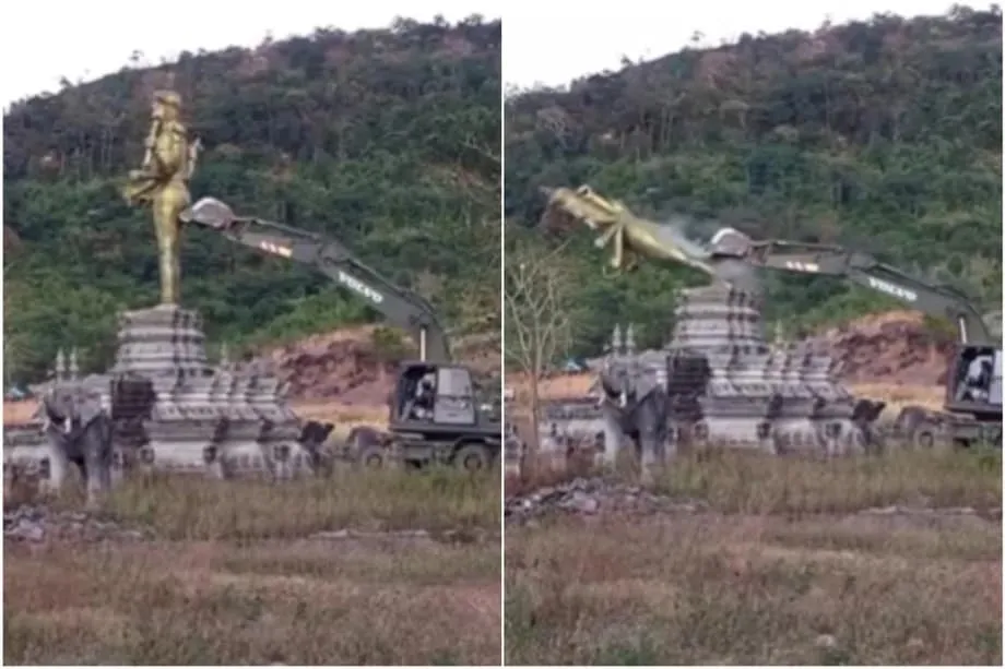 Estátua de Buda substitui divindade hindu na disputada fronteira entre Tailândia e Camboja e reacende tensões regionais