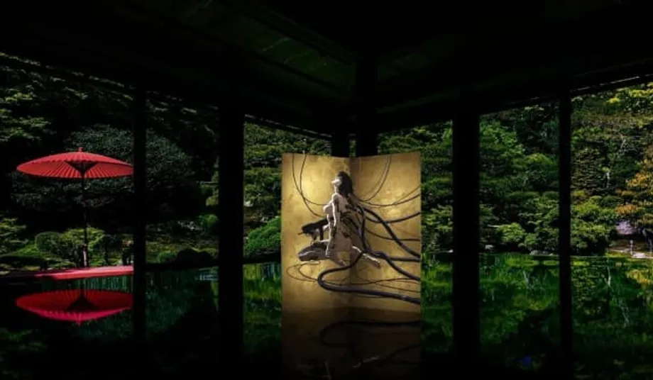 Ghost in the Shell ganha versão em arte tradicional japonesa em biombos de edição limitada com folha de ouro